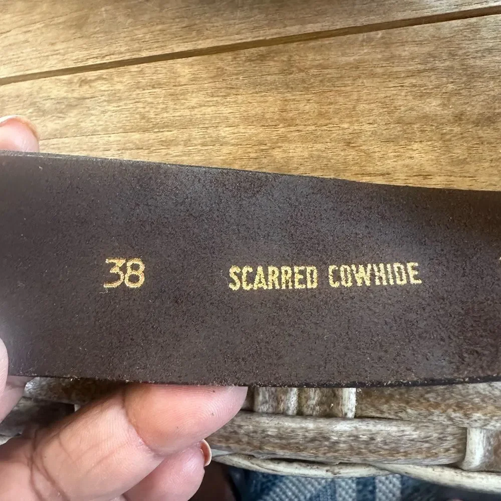 scarred cowhide sturdy belt